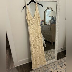 zara ecru crochet dress